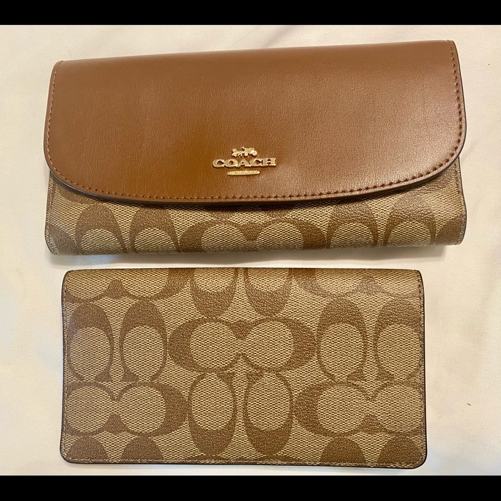 Authentic NEW Coach IM/Khaki Saddle leather wallet